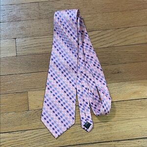 Metropolitan view Pink and Blue Checkered Men's Tie